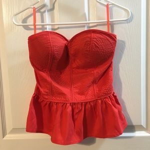 Red peplum top